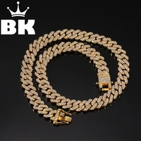 new color 12mm 2 lines cuban link chains necklace fashion hiphop jewelry rhinestones iced out necklaces for men