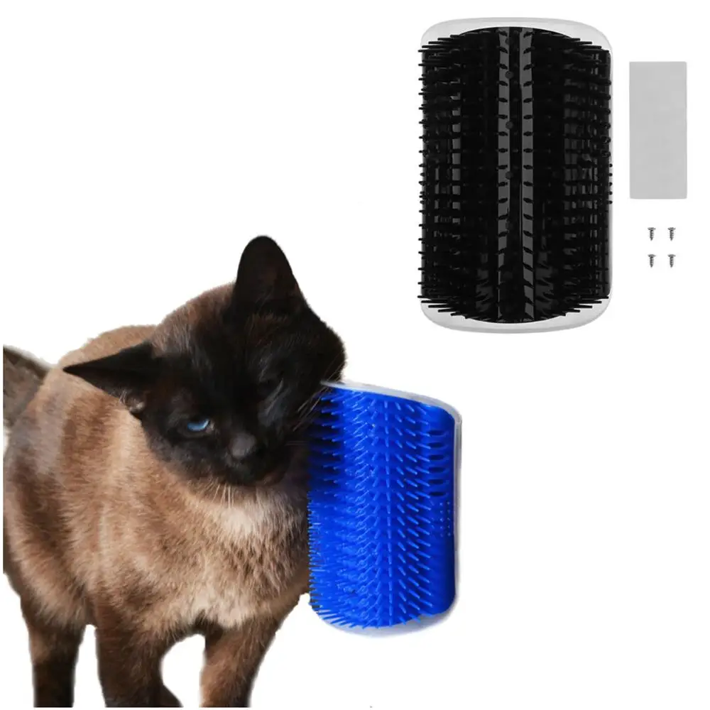 

Removable Cat Corner Brush Scratching Rubbing Pet Hair Massage Self Groomer Comb with Catnip