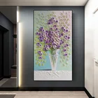 Абстрактная настенная живопись, Современная акварельная картина с цветами глицинии, постеры, декоративная картина для входа в гостиную