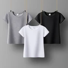 Футболка женская хлопковая однотонная, с круглым вырезом и коротким рукавом