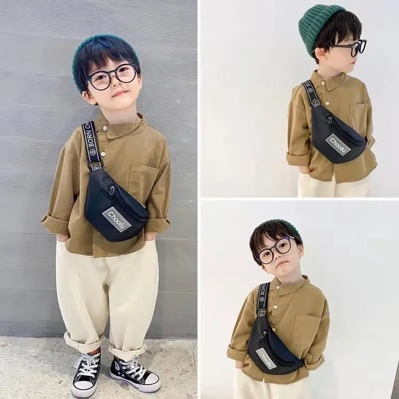 Korean Children Bag Baby Mini Cartoon Diagonal Crossbody Boy Girl Chest Cute Simple Fashion All-Match Outing Waist Backpack