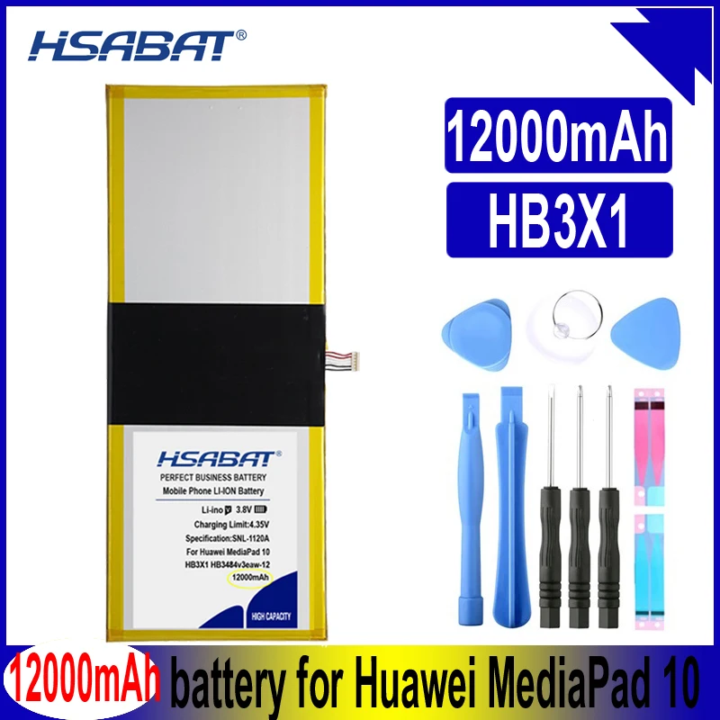 HSABAT HB3X1 HB3484v3eaw 12 12000mAh планшетный ПК аккумулятор для Huawei MediaPad 10 Link S10