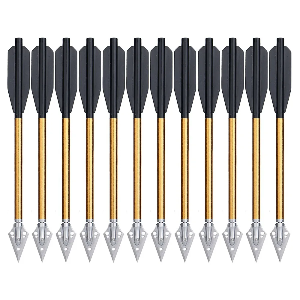 

Wholesale 12/24pcs 6.25 inch Aluminium Crossbow Bolts Arrows Sharp Steel Broadhead Hunting Arrows for Bow and Arrows 50-80lbs