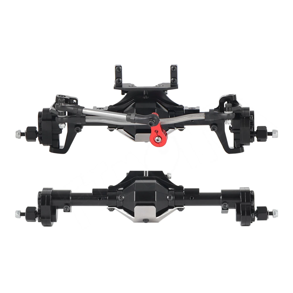 Black Axle FIMONDA SCX10 алюминиевый ЧПУ анодированный Полный Передний Задний портальный мост для 1/10 RC Гусеничный автомобиль осевой SCX10 II 90046 90047 Запчасти для обновления - Цвет: Black Axle