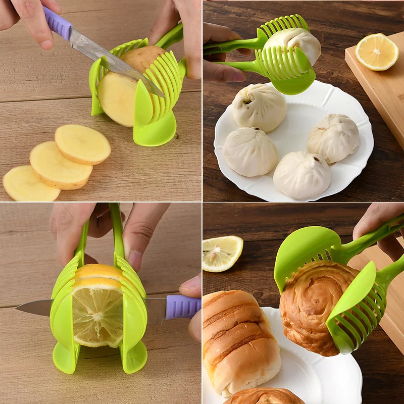 

Creative Gadget Kitchen Accessories Handheld Kitchenware Tomato Slicer Bread Clip Fruit and Vegetable Cut Potato Apple