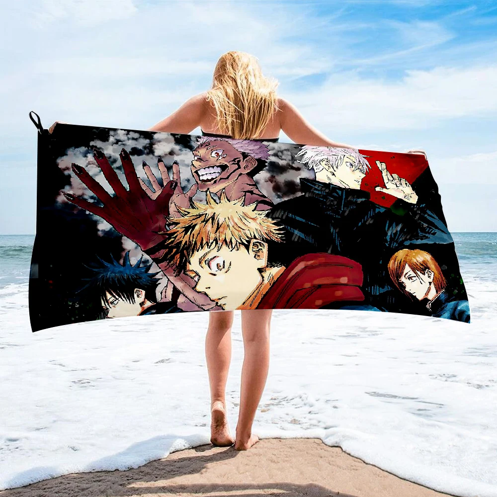 Пляжное полотенце из микрофибры с принтом аниме juютсу Kaisen женское шелковое