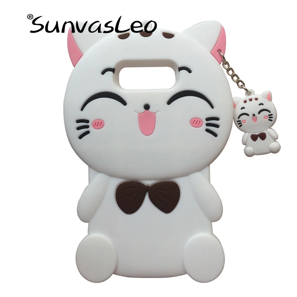 White Lucky Cat Мягкий силиконовый чехол для samsung Galaxy S10e S10 S10Plus с объемным изображением животных из мультфильмов, защитный противоударный чехол для задней панели телефона - Цвет: White Lucky Cat