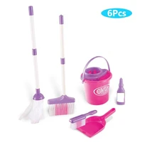 6pcs kids simulation broom mop bucket brush cleaning tool pretend play toy set