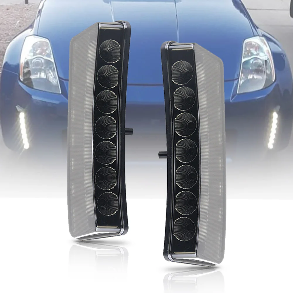 Для Nissan 350Z Z33 светодиодный DRL Дневной светильник дымчатые линзы прямой покрой
