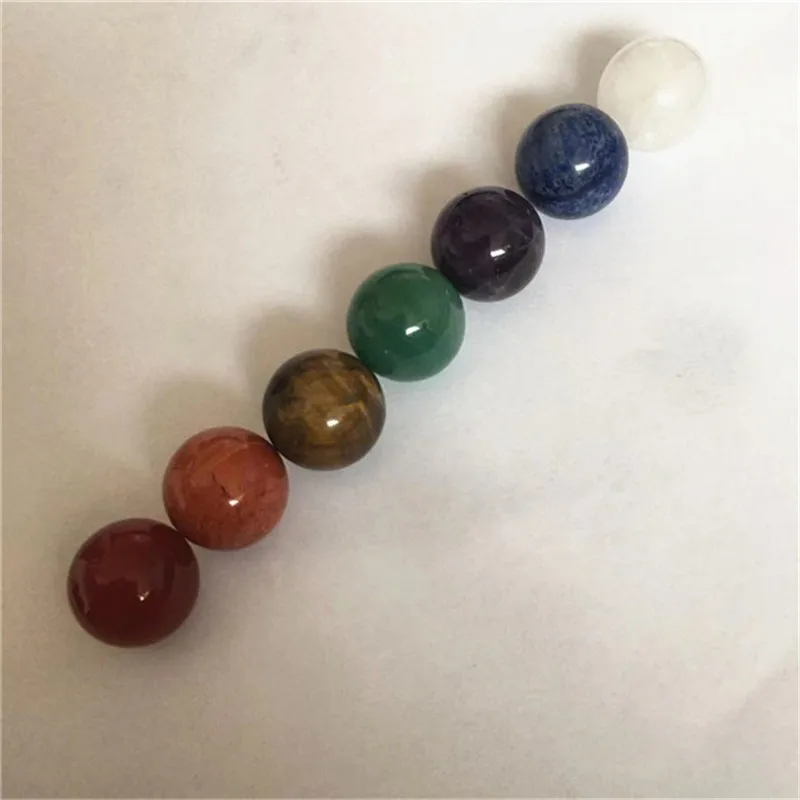 7 stücke Natürliche Stein Chakra Fiel Healing Kristall Rock Mineral Kristall Perle Dekoration Ball – Detail 1