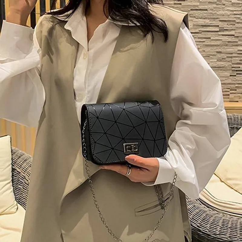 

Hot Sale Women Handbag Fashionable Shoulder Bags New Female Messenger Bag Chain Wild Crack Printing Wild Crossbody Bag