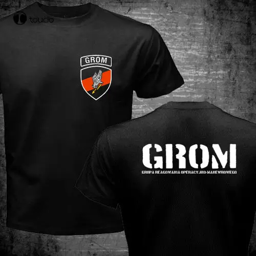 

Hot Sale Men T Shirt Fashion Thunder Jw Grom Poland Special Force Unit Army Counter Terrorist Black T Shirt Summer O-Neck Tops