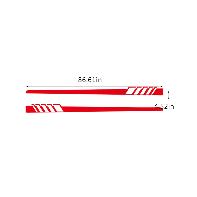 

2Pcs Car Side Body Vinyl Decal Sticker Racing Long Stripe Decals Graphics Self-adhesive Auto Decorations Car Stickers Decoration