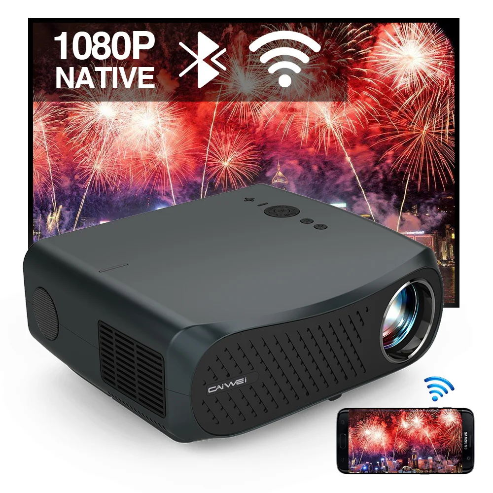 CAIWEI A12AB Native 1080P 7200 люмен светодиодный Android 6 0 Wifi Bluetooth проектор Full HD для домашнего