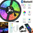 Светодиодные ленты с Bluetooth Luz LED s RGB 5050 SMD 2835, водонепроницаемая гибкая лента с диодами, 12 В постоянного тока, 5 м, 20 м, фута