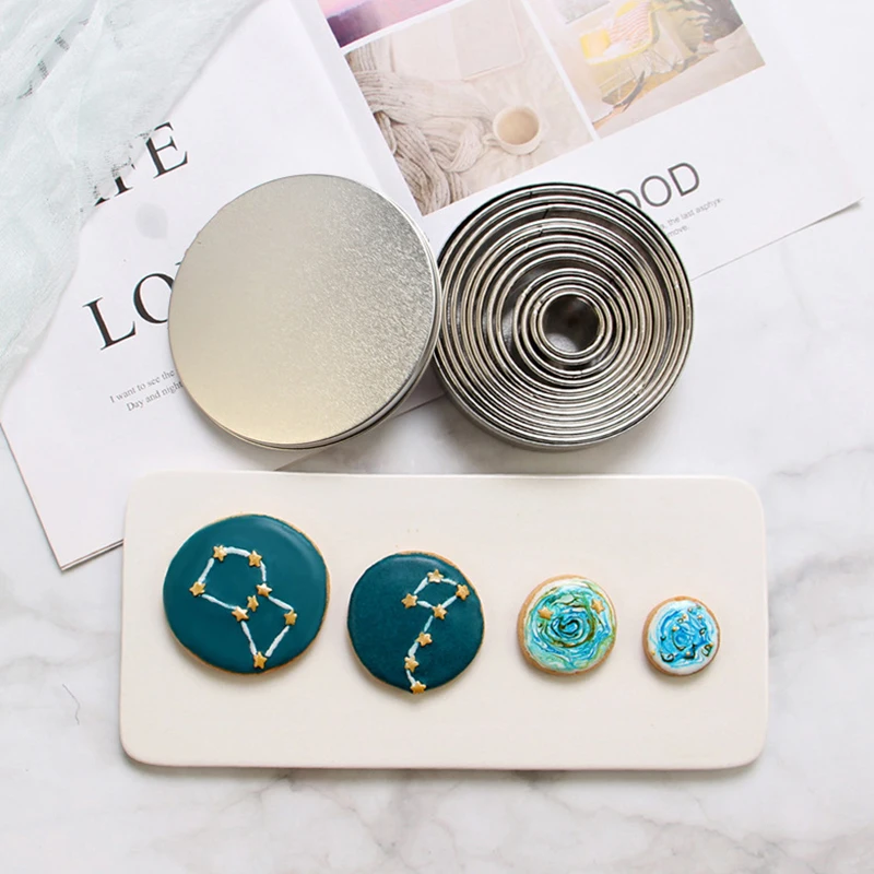 12 шт. круглые формы для вырезания печенья торта из нержавеющей стали кольцо Форма