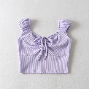 Женская футболка без рукавов, с V-образным вырезом