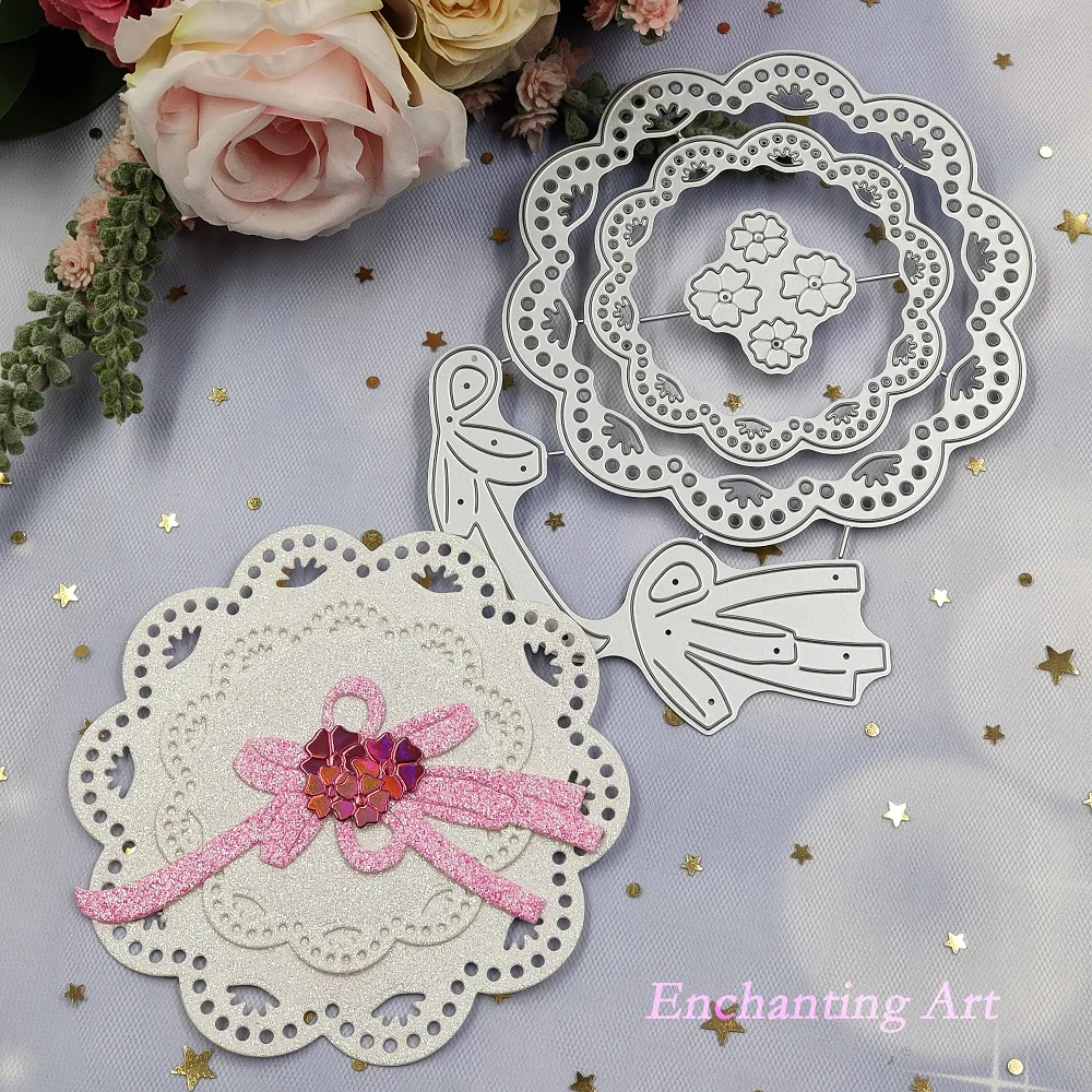 

Ribbon Lace Decoration 2021New Metal Cutting Dies Stencils for DIY Scrapbooking/Photo Album Decorative Embossing DIY Paper Cards