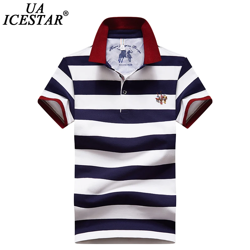 

UAICESTAR Summer Cotton Polo Men 2021 New High Quality 3D Embroidery Stripe Short Polo Shirt Brand Casual Fashion Men Polo Shirt