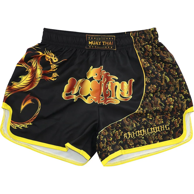 Muay Thai Shorts Rashguard Jiu Jitsu Kick Boxing Training Uniform Dragon Sanda Bjj Martial Arts Fightwear MMA T Shirt Shorts Set