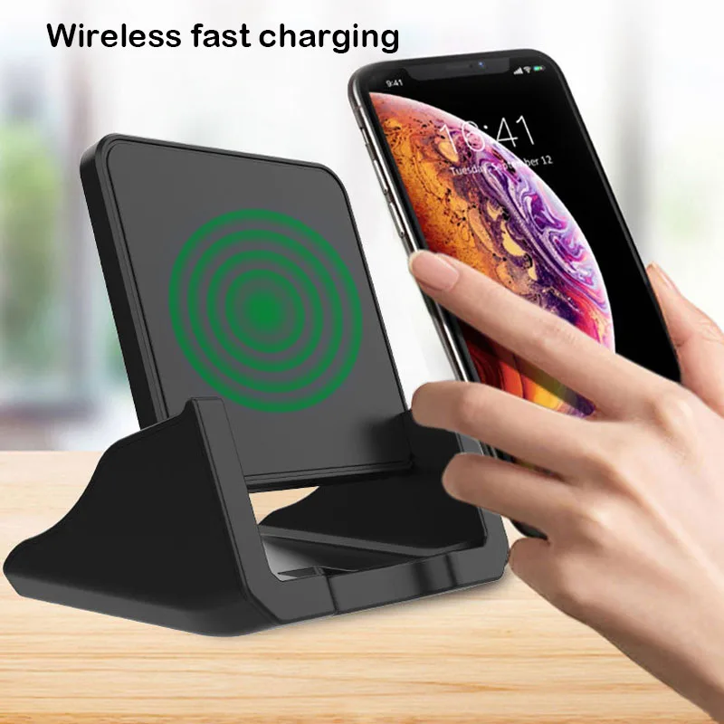 Беспроводное зарядное устройство QI 10 Вт для iPhone 11 Pro X XS Samsung S10 S9 S8 Настольное