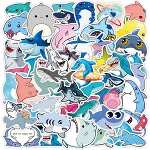 103050pcs cute animal shark stickers laptop guitar luggage fridge skateboard phone cartoon waterproof sticker decal kid toys free global shipping