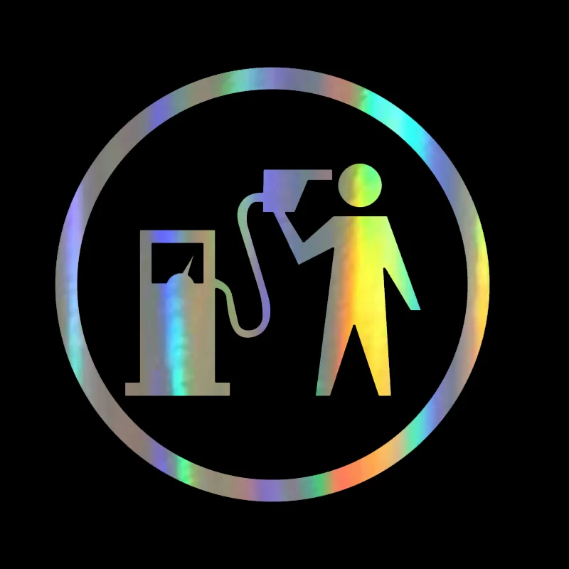 Автомобильный стикер 12,7 * 12,7 см Газовое топливо Забавные наклейки и декали Заднее окно Карбоновое волокно Черный винил Стилизация на.