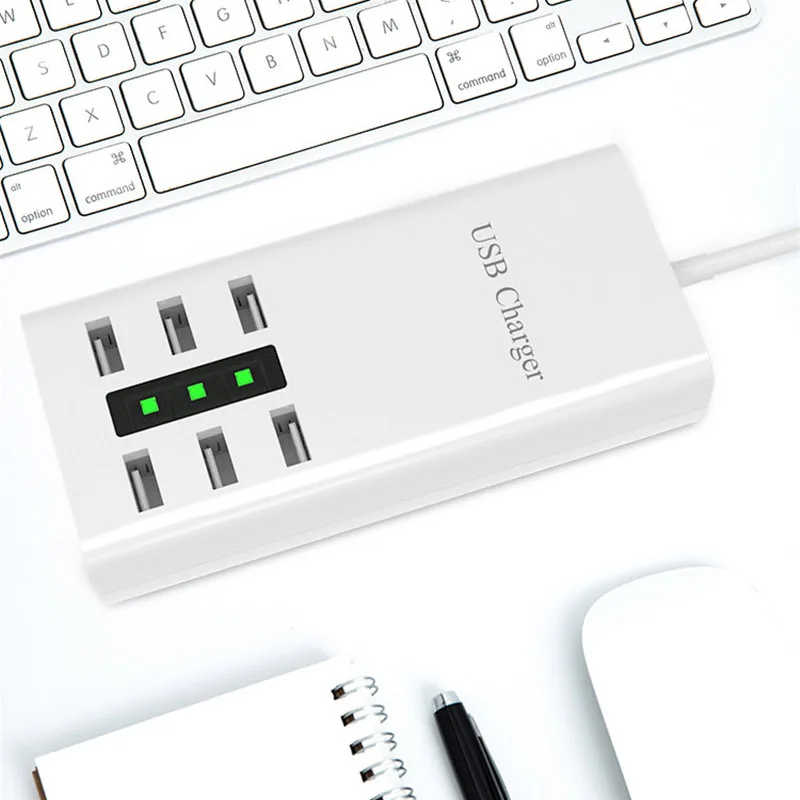 

Universal 6 USB Ports Smart Phone Charger Portable Power Adapter Wall Desktop Fast Charger For iPhone Xiaomi Strip USB Charger