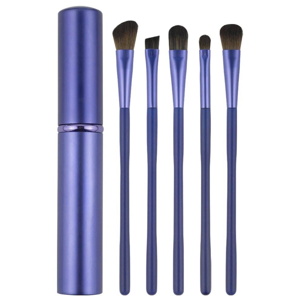 

5Pcs Eye Brush Set for Eyeshadow Eyebrow Makeup Brushes Portable Soft Eye and Nose Shadow Beauty Brush Tools with Alumium Holder