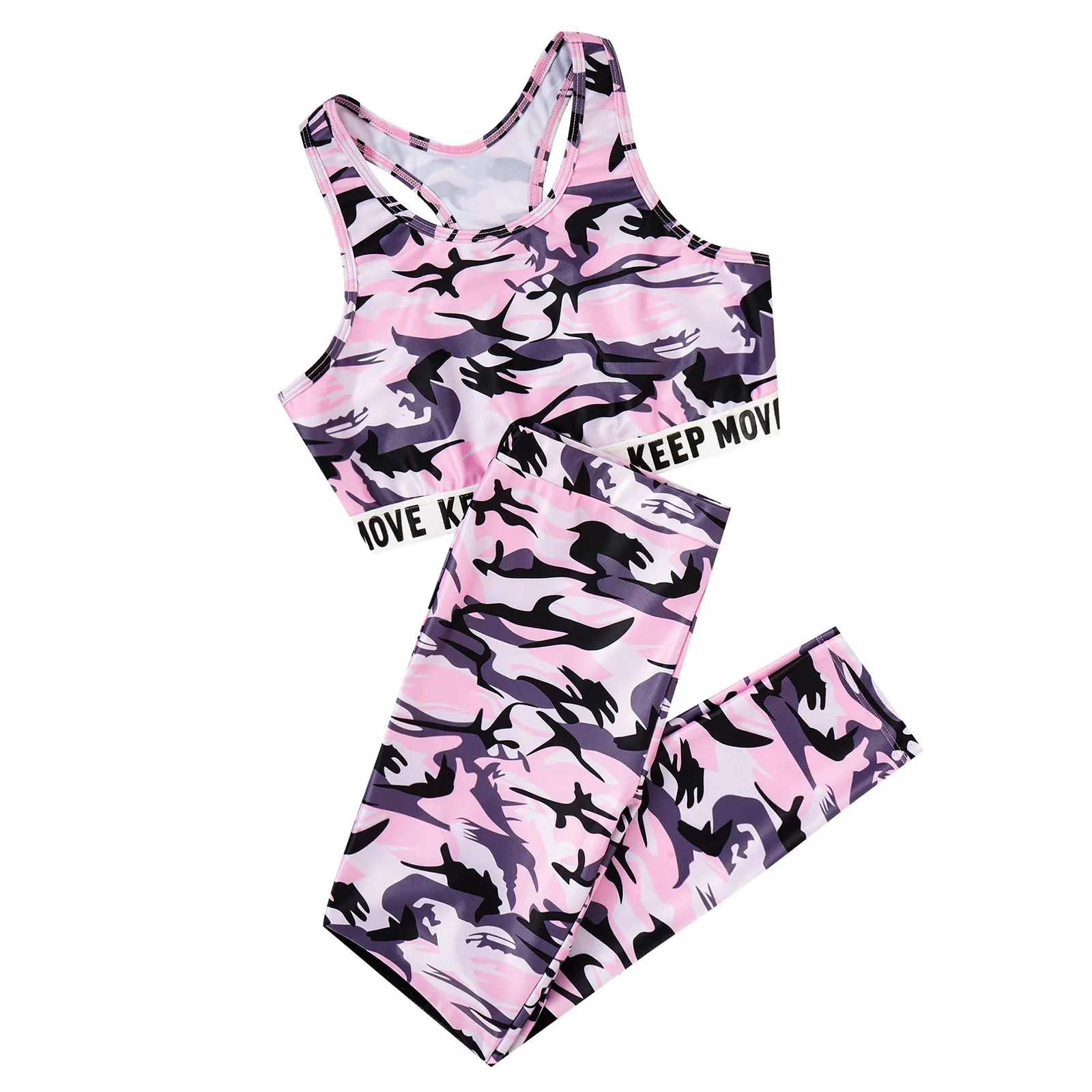 Детская одежда для девочек гимнастики Спортивная Одежда танцев кроп-топ без