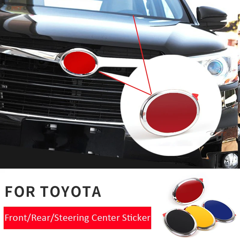 

Car Decoration ABS Front Hood Rear Boot Emblem Steering Sticker For Carolla Camry Reiz Sienna prius Land Cruiser Rav4