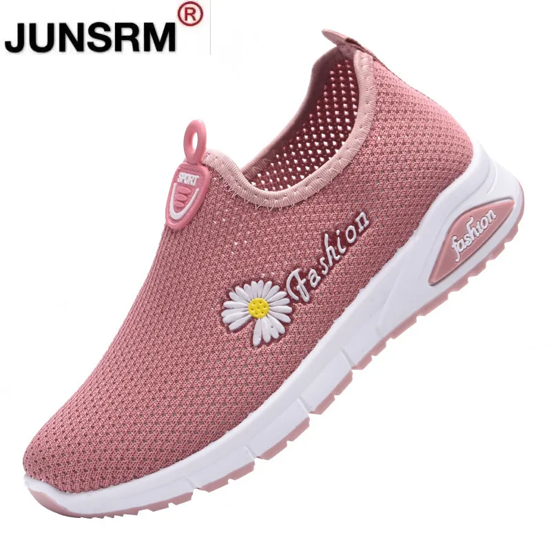 

Women Sports Shoes Knit Running Shoes Woman Casual Light Slip On Vulcanized Shoes Female Mesh Soft Breathable Women's Footwear
