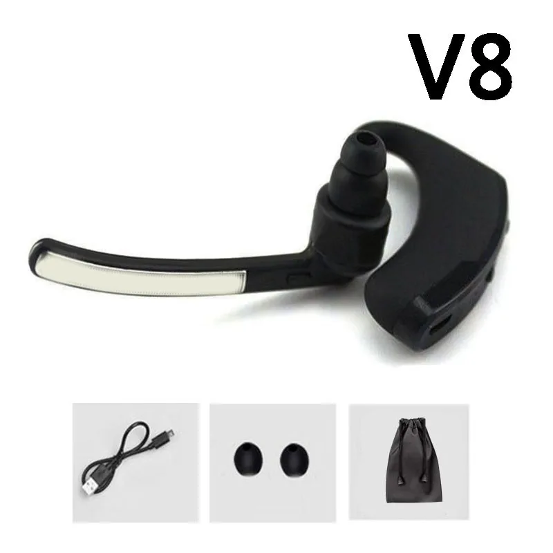 Yulubu V8S, деловые bluetooth-наушники, Спортивная Беспроводная bluetooth-гарнитура, наушники с громкой связью, голосовое управление с микрофоном и V8 - Цвет: V8-Black