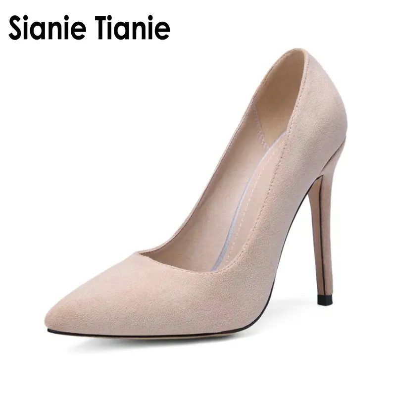 Sianie Tianie/тонкие туфли из искусственной замши с острым носком Женские офисные