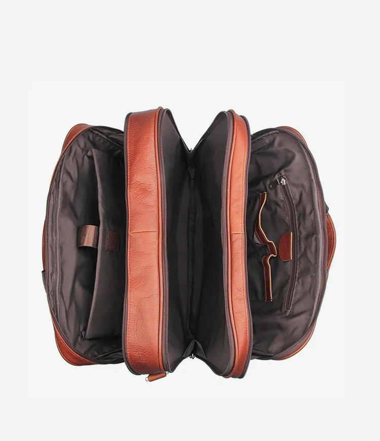 

- men's leather travel bag, 17 inch Laptop business bag, business travel bag with wheels
