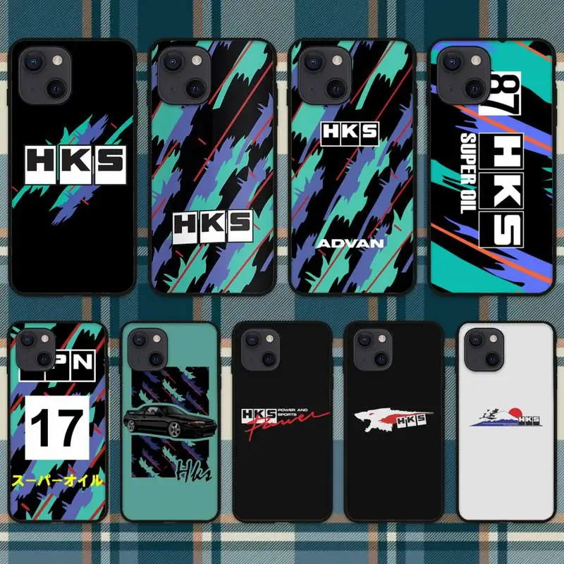sports car hks jdm accessories phone case for iphone 11 12 mini 13 pro xs max x 8 7 6s plus 5 se xr shell free global shipping