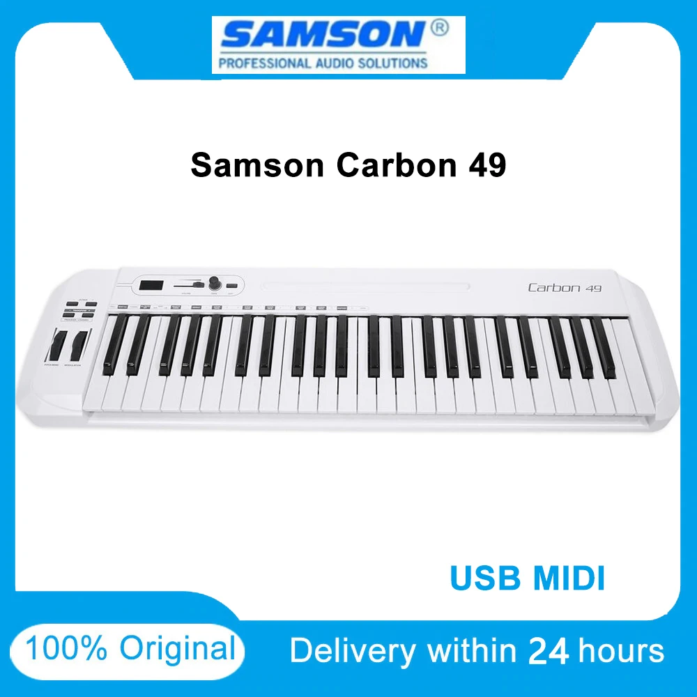 Samson Carbon 49 клавиш USB MIDI контроллер клавиатуры DJ Komplete Elements программное обеспечение |