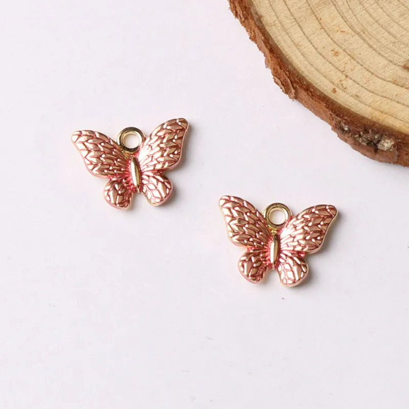 10 шт. подвески в виде бабочки красочная фотография маленькие серьги животных