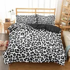Роскошный белый и черный комплект пододеяльников комплекты постельного белья леопардовой расцветки, 3D одеяло, 23 шт., двуспальный