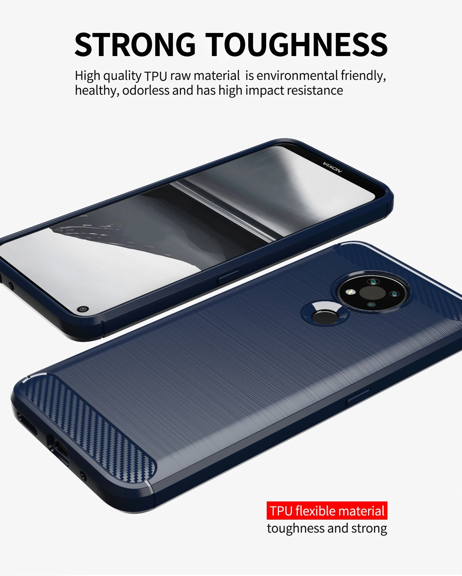 Силиконовый чехол Whyes для Nokia 3 4 противоударный из углеродного волокна ТПУ