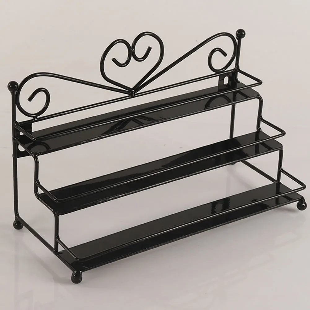 

Nail Polish Organizer Shelf Rack Display Rack Iron Art Three-layer Holder Wall Mounted Table Top Perfume Lip Gloss Lipstick