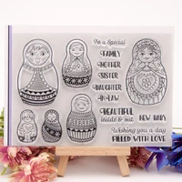 1pc matryoshka transparent seal clear silicone stamp cutting diy scrapbooking rubber coloring embossing decor reusable 1015cm
