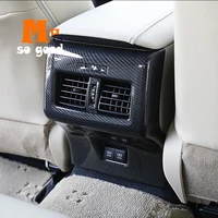 2018 car rear air condition outlet vent frame cover trim shell car styling accessories abs carbon fibre 1pcs for toyota camry