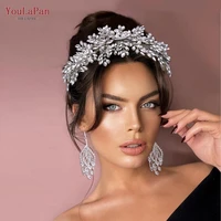 youlapan hp375 elegant silver color bridal hair hoop handmade headband rhinestone bride crown tiaras wedding hair accessories