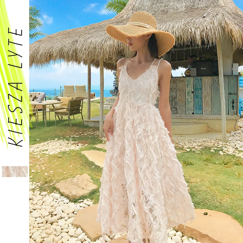 Женское сексуальное пляжное платье 2020 летние платья на бретельках с v образным