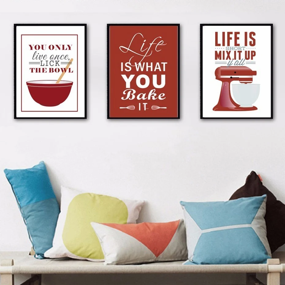 

Modern Kitchen Posters and Prints Life Quote Canvas Wall Painting Nordic Nordic Decorative Painting For Dinningroom Cake Shop