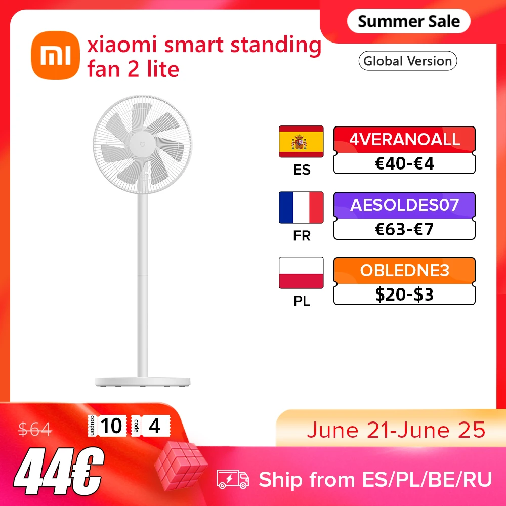 xiaomi mijia mi smart standing fan 2 lite air cooling fan 2lite height adjustable smart control with Mi Home APP air conditioner