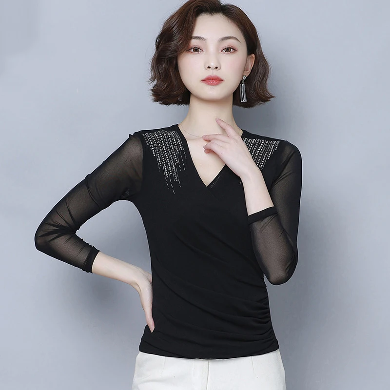 Топы для латиноамериканских танцев женские одежда Бальных тренировок с длинным