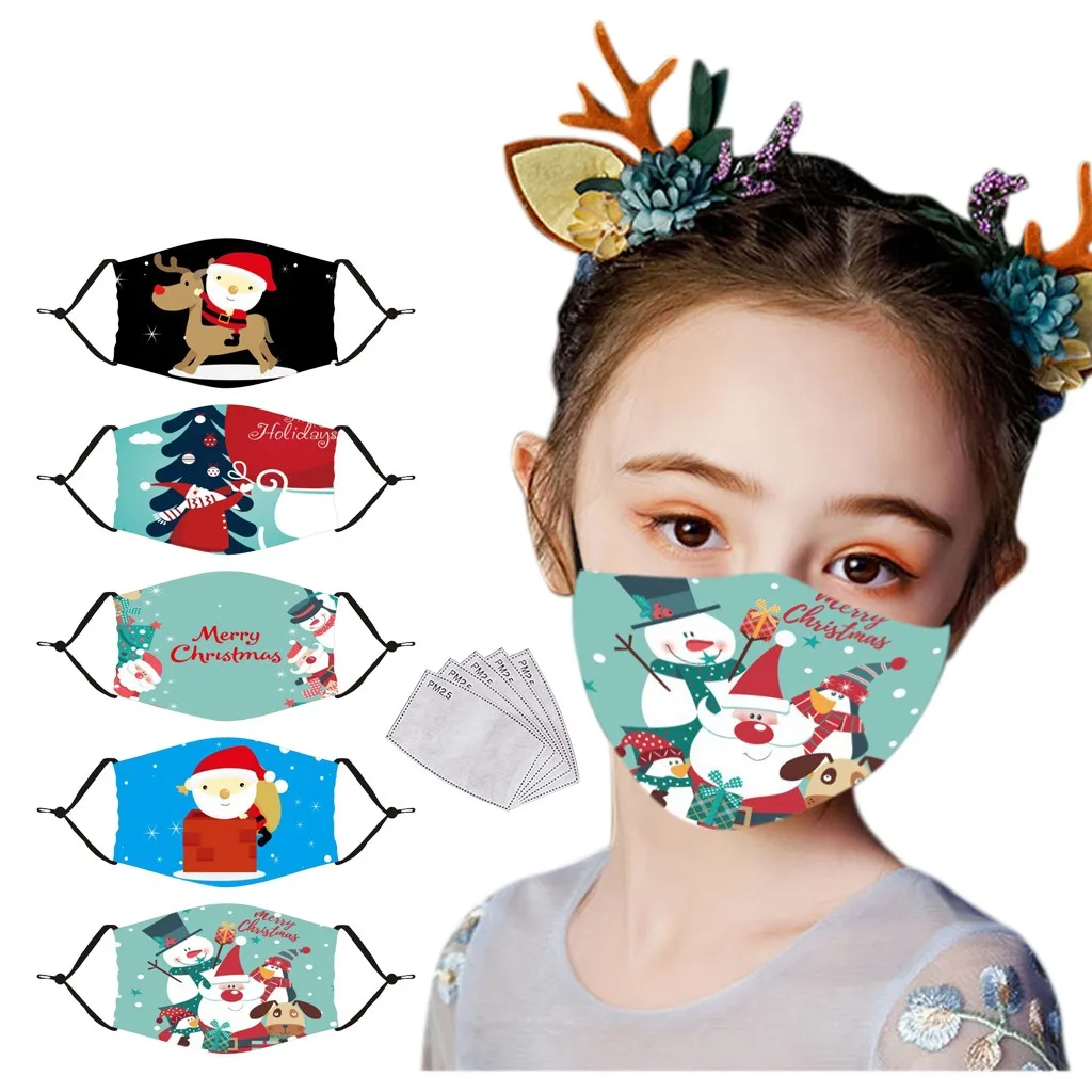 Бесплатная доставка Детские маски с принтом 5 фильтров и регулируемые ремешки