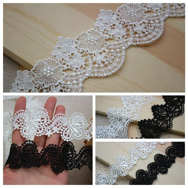 

High Quality Classic Lace Trim Venise Lace Water Soluble Lace Trimming 10 Yards Polyester Hollow Lace Dress Making Lace 2020 NEW